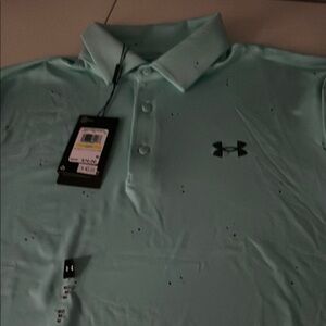 Under Armour Teal Polo Shirt with button.